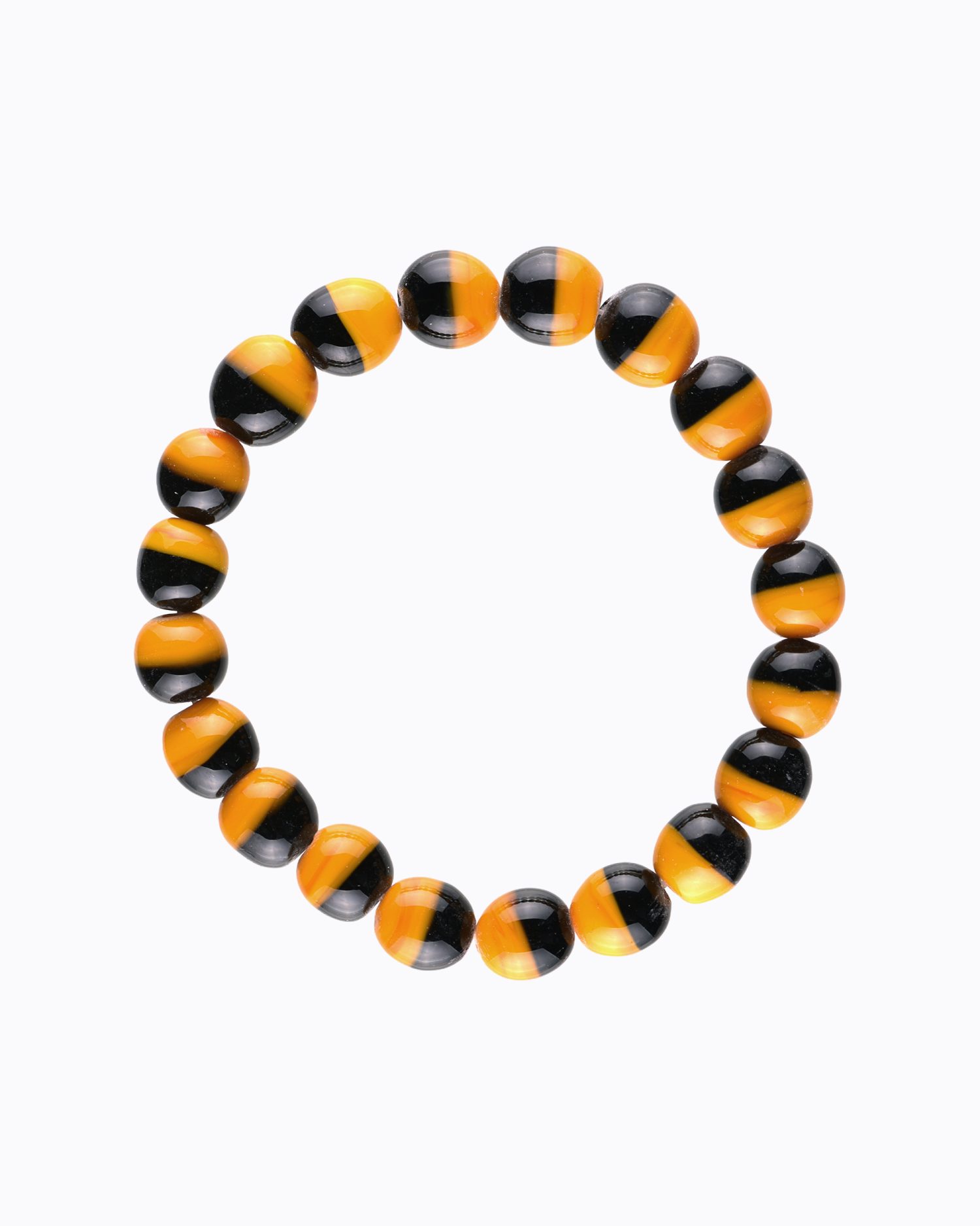 Bracelet Bicolore perles en Cristal de Murano Noir et Moutarde