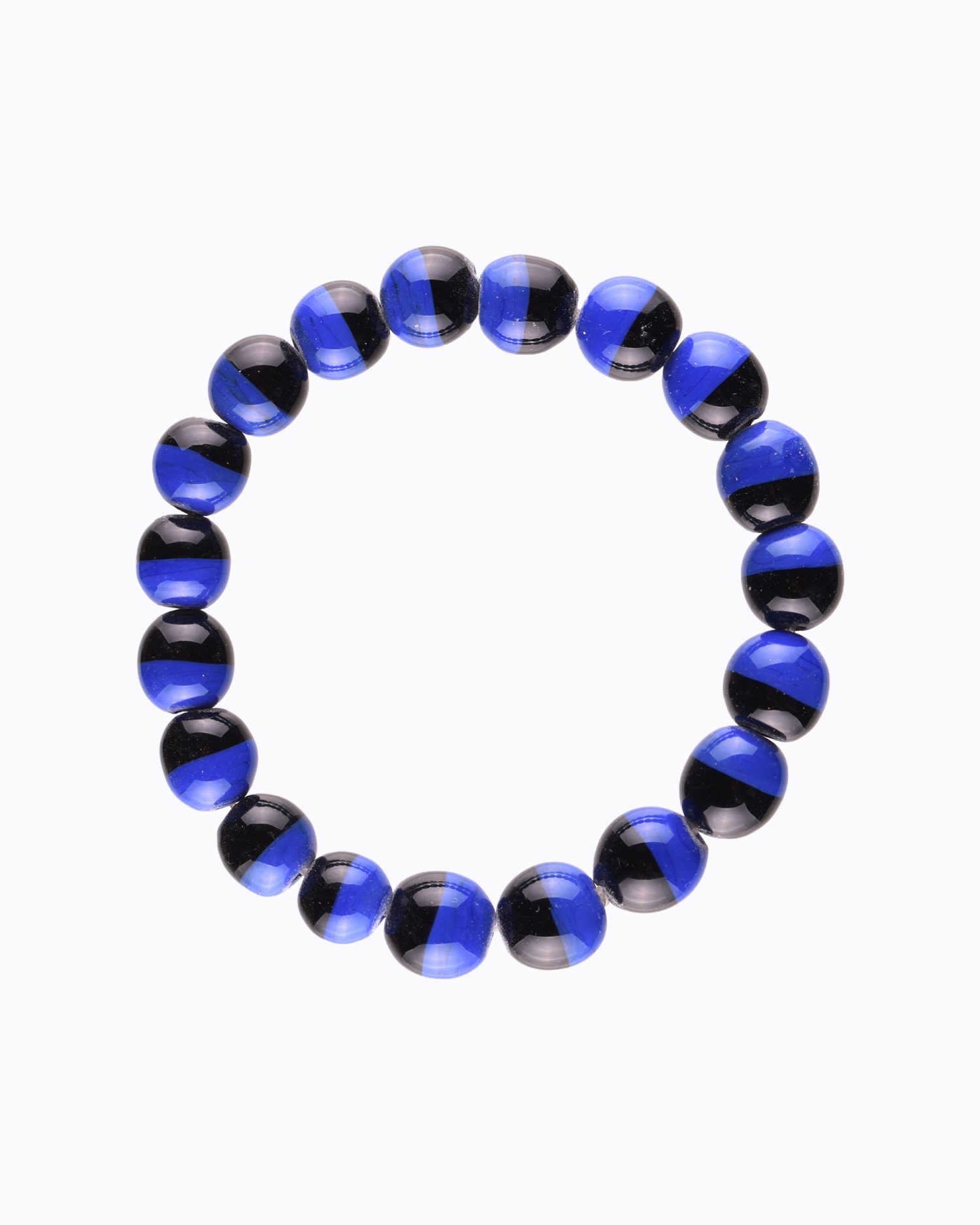 Bracelet Bicolore perles en Cristal de Murano Noir et Bleu