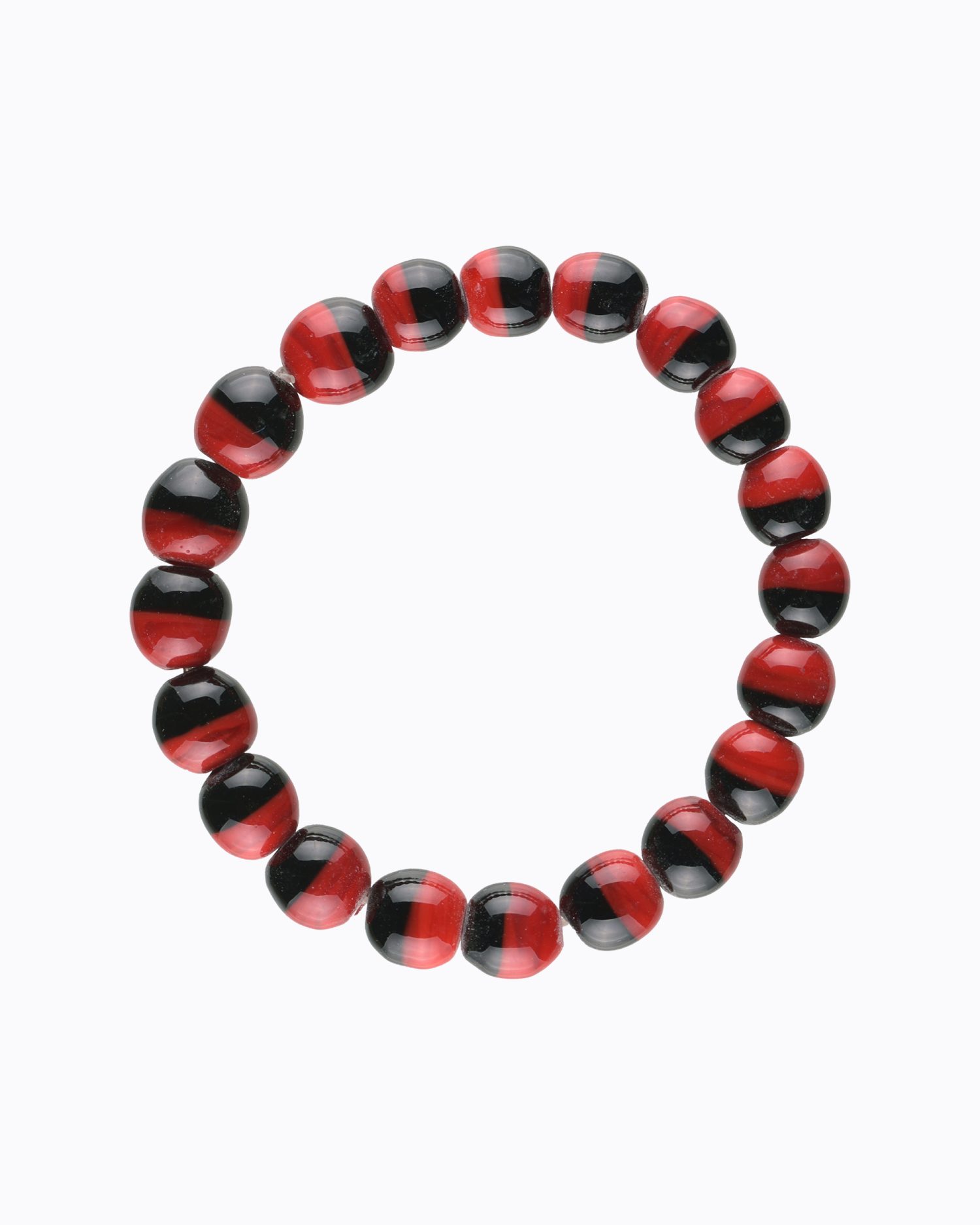 Bracelet Bicolore perles en Cristal de Murano Noir et Rouge