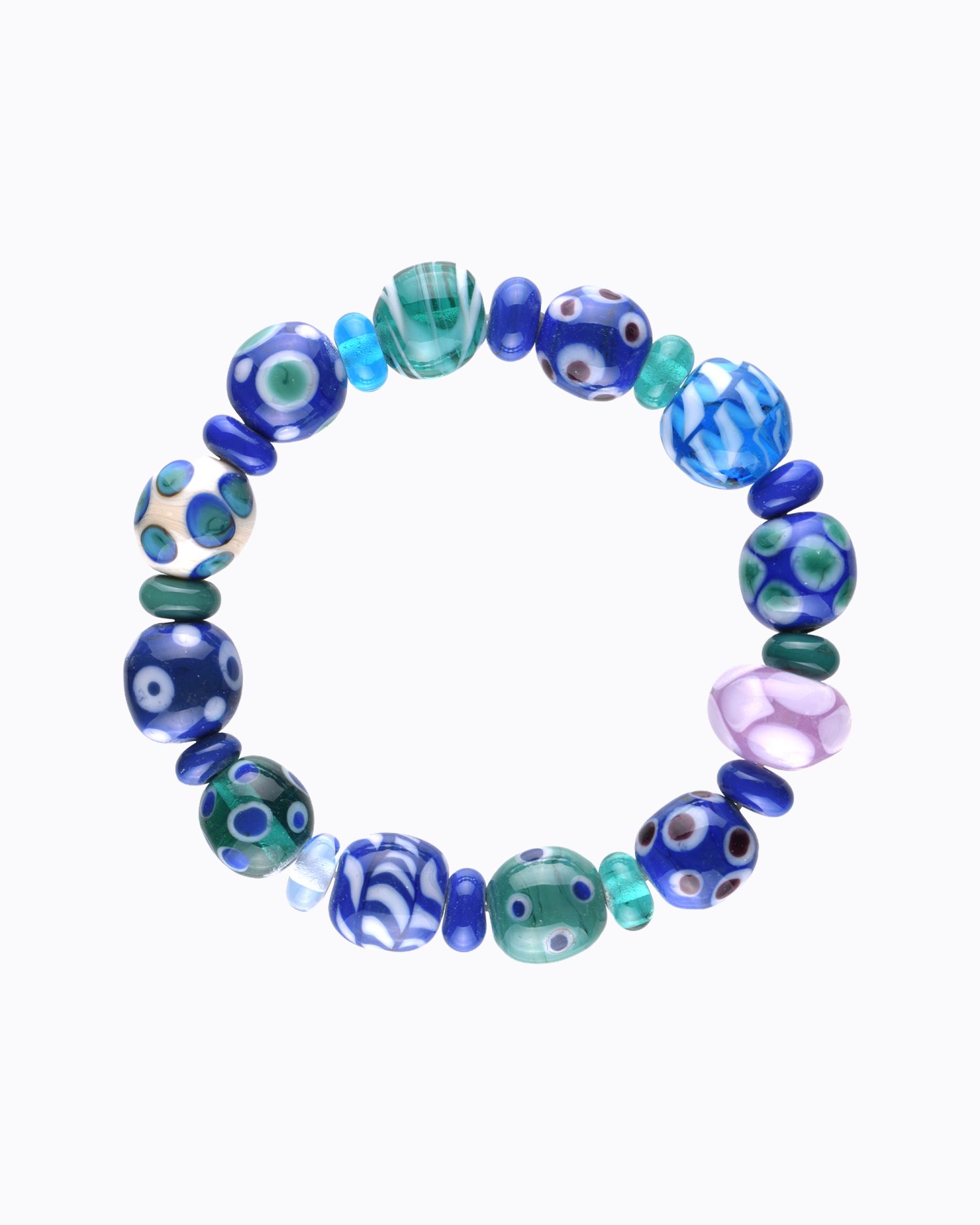 Bracelet perles en Cristal de Murano « Camaïeu Bleu et Vert »
