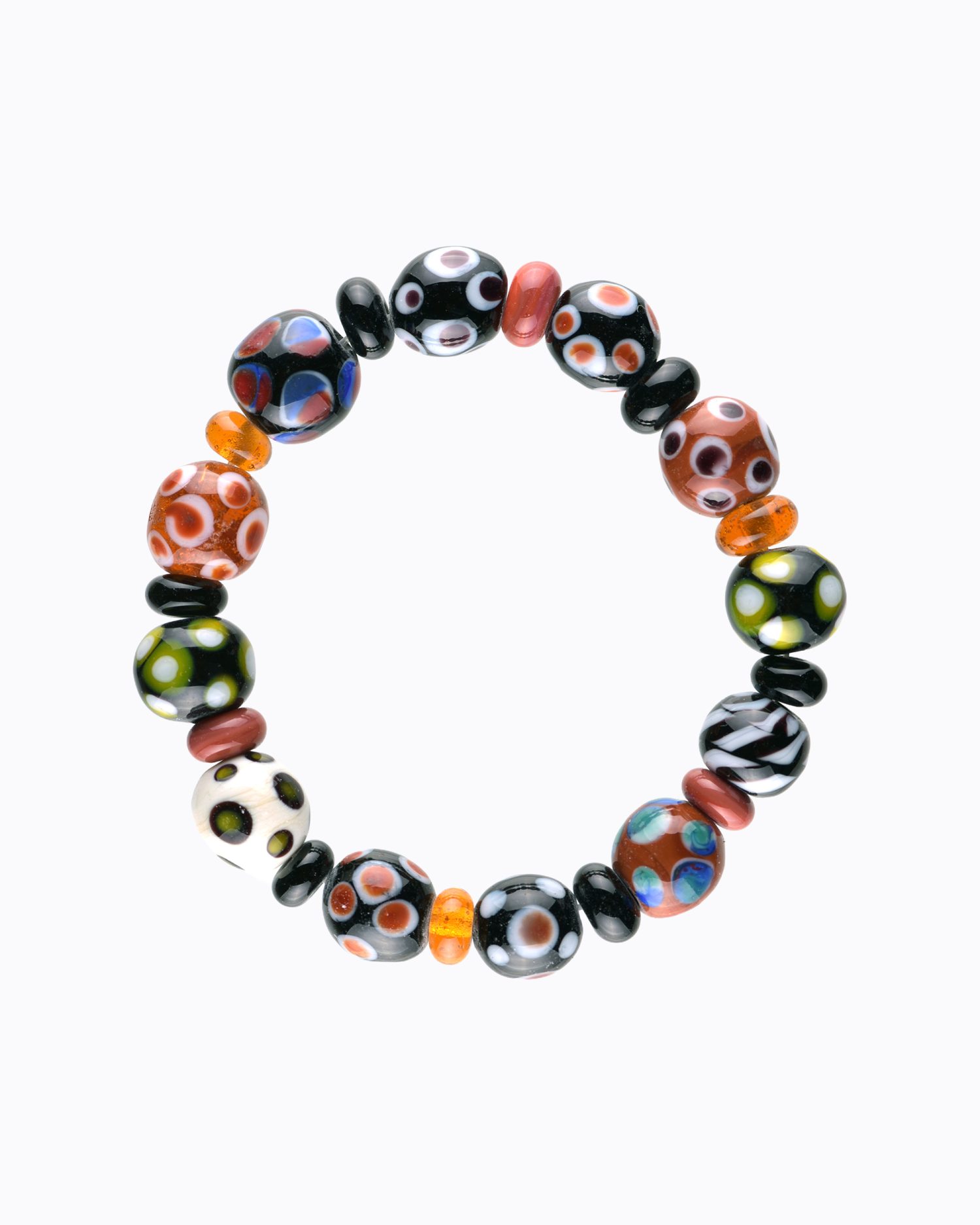 Bracelet perles en Cristal de Murano « Camaïeu Noir et Brun »