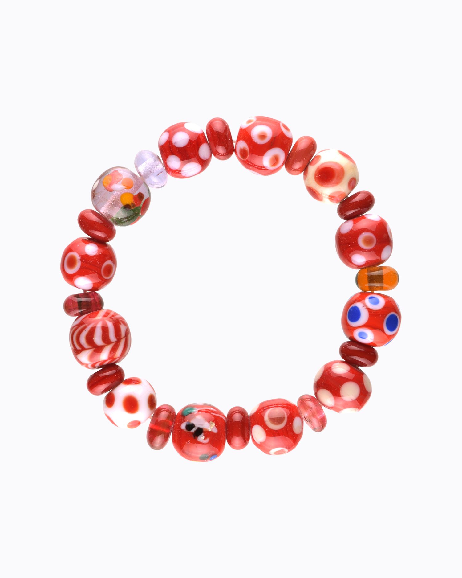 Bracelet perles en Cristal de murano « Camaïeu Rouge »