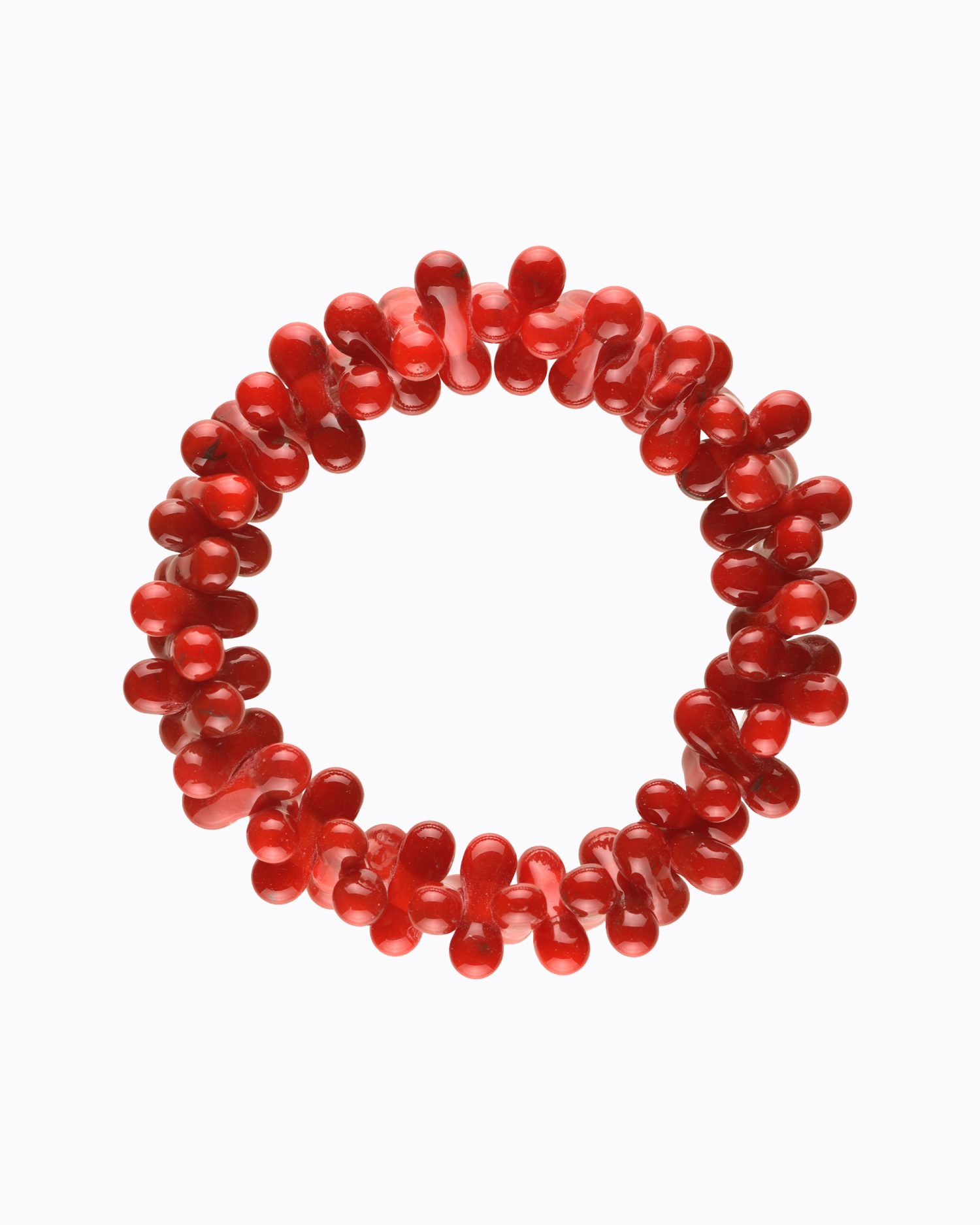 Bracelet perles Gélule en Cristal de Murano Rouge