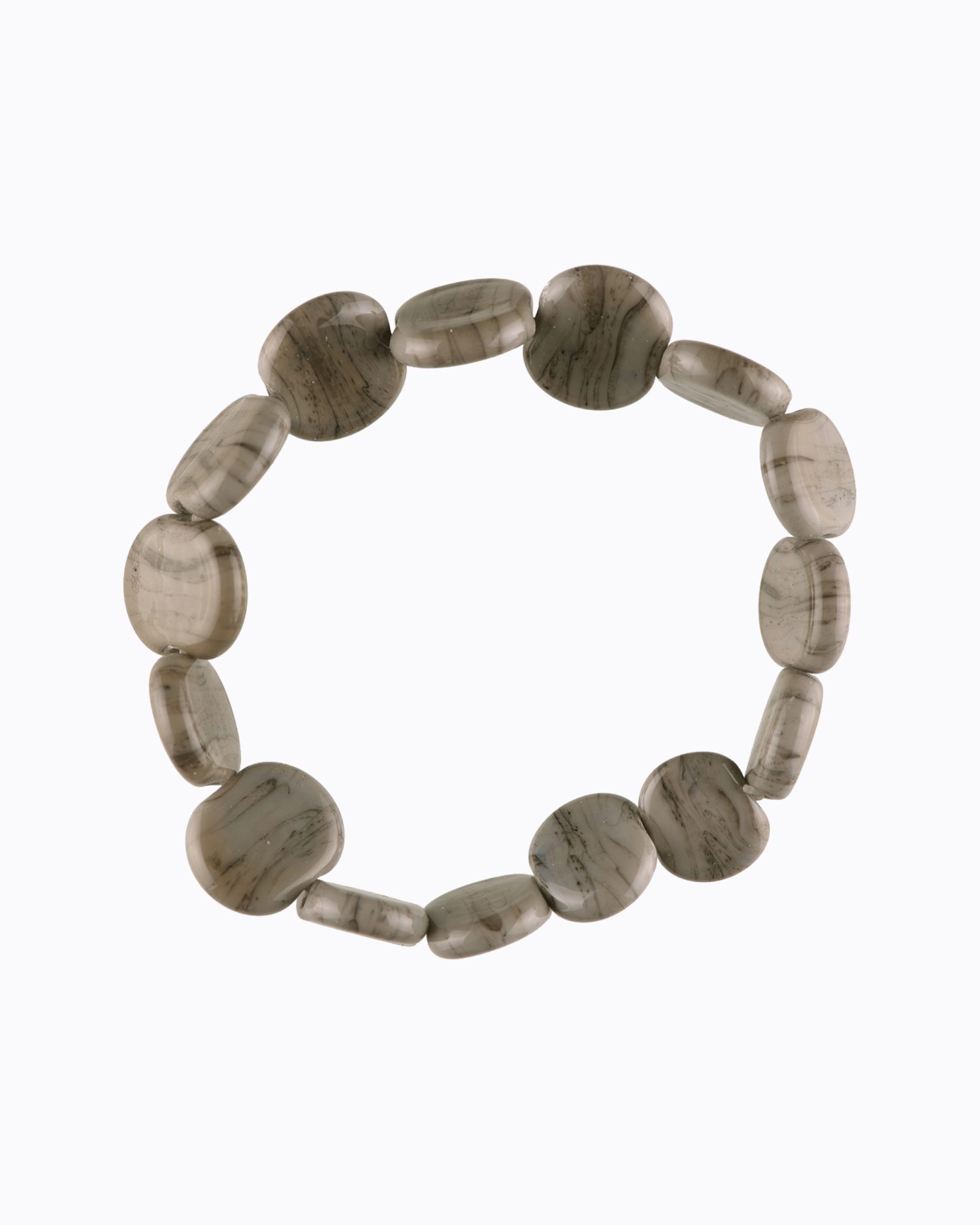 Bracelet perles Pétale en Cristal de Murano Gris souris