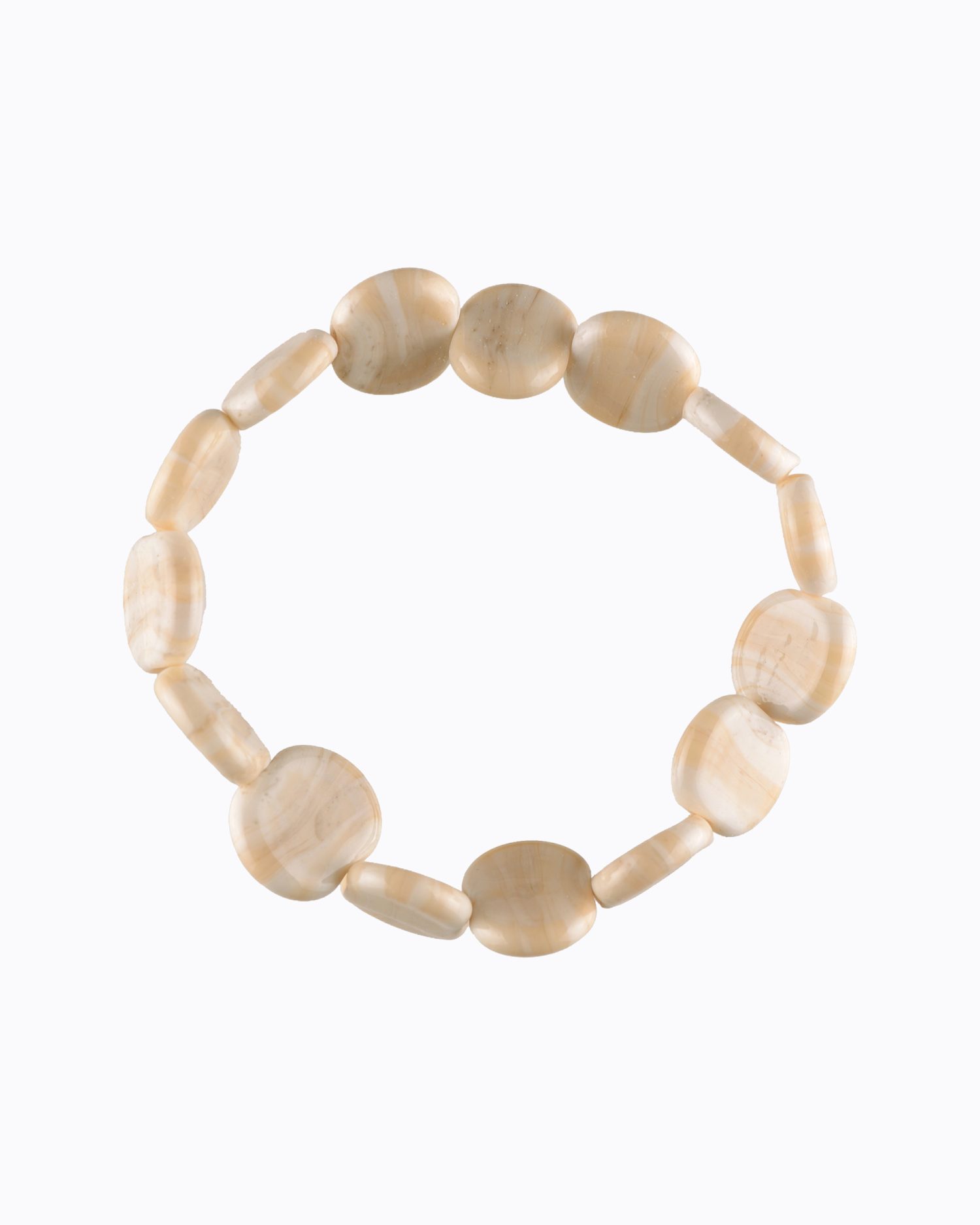 Bracelet perles Pétale en Cristal de Murano couleur Ivoire