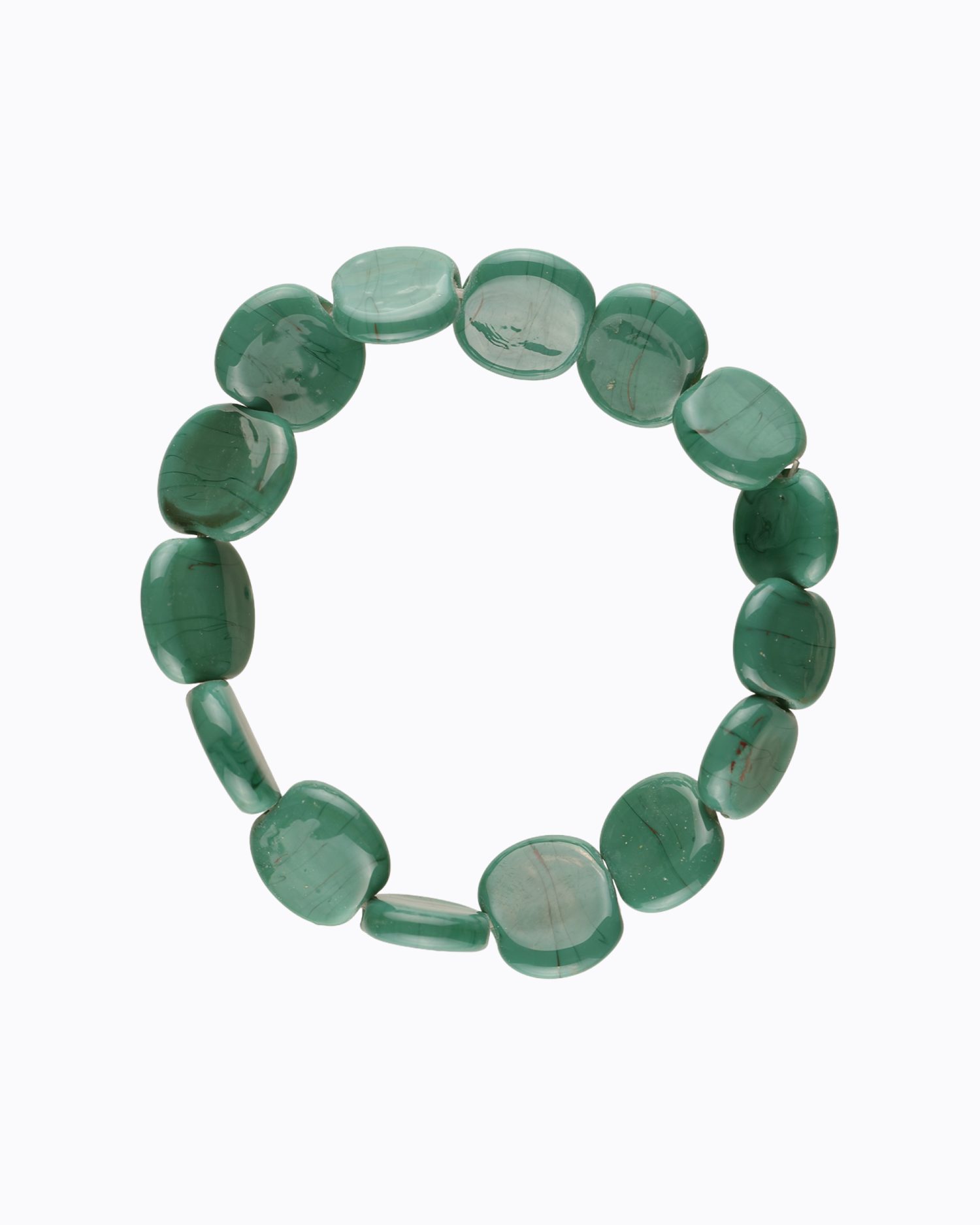 Bracelet perles Pétale en Cristal de Murano Vert canard