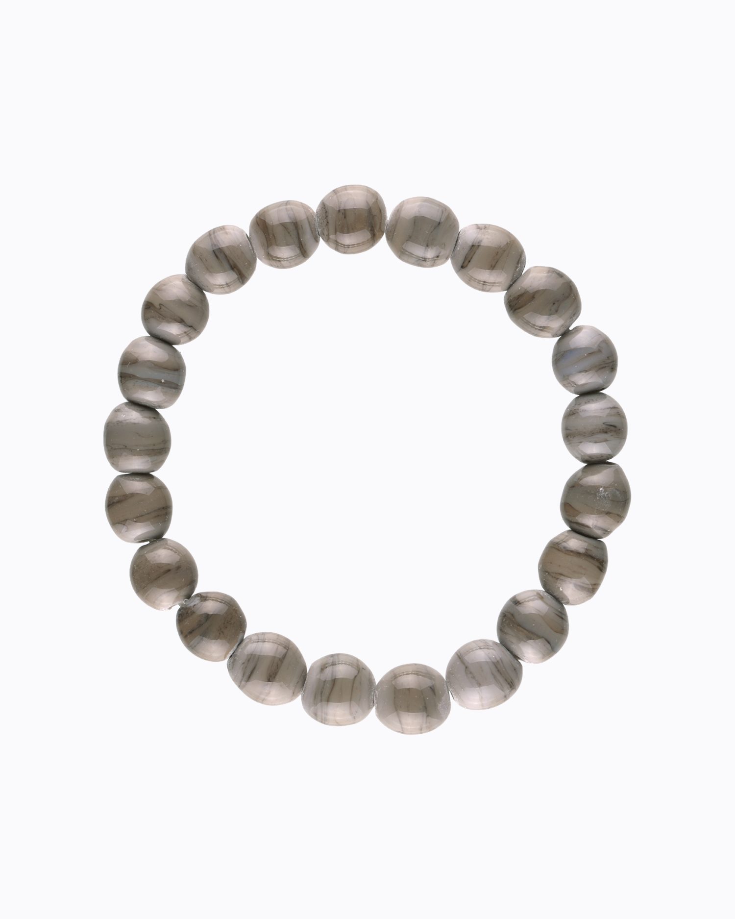 Bracelet petites perles rondes en Cristal de Murano Gris souris