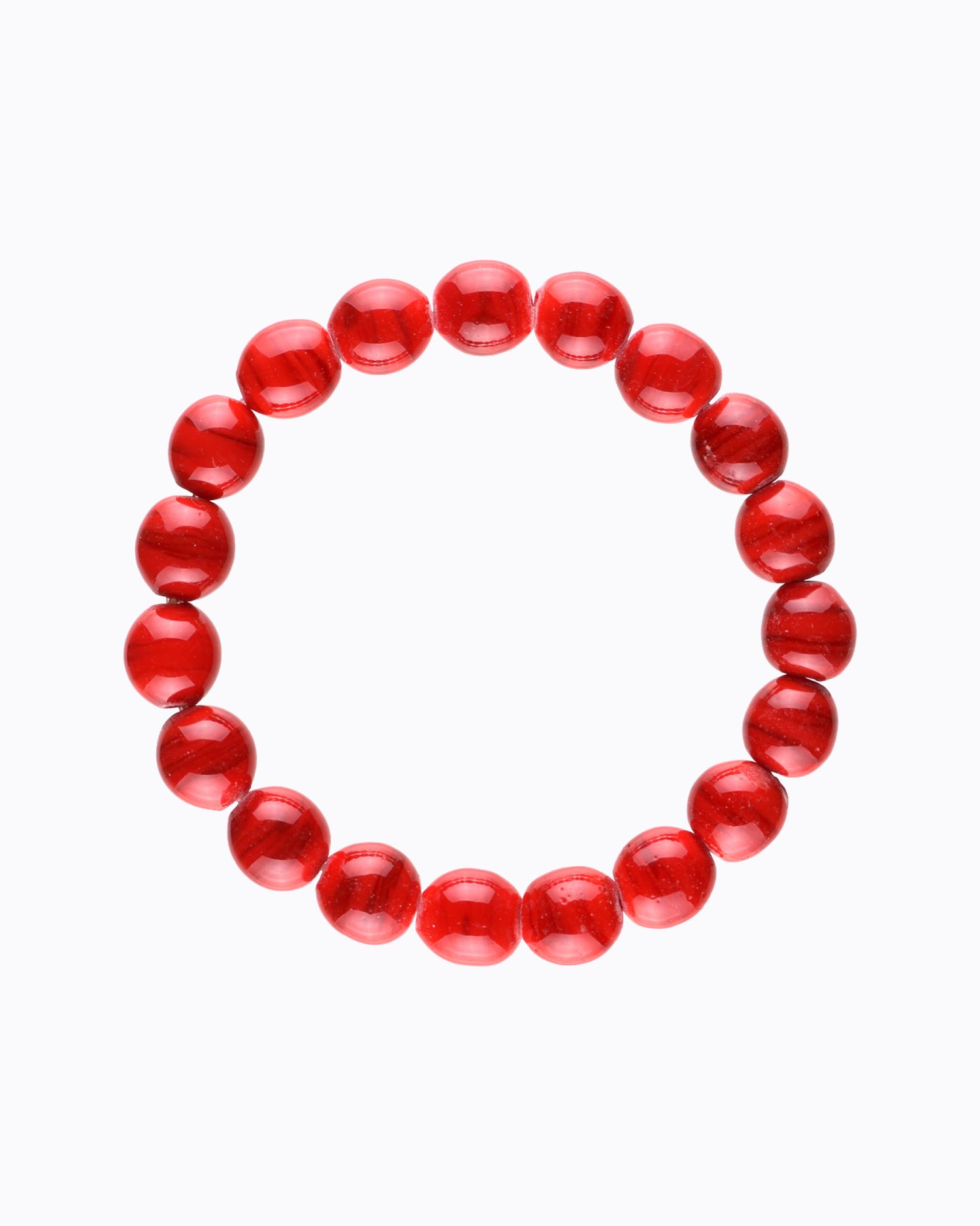 Bracelet petites perles rondes en Cristal de Murano Rouge