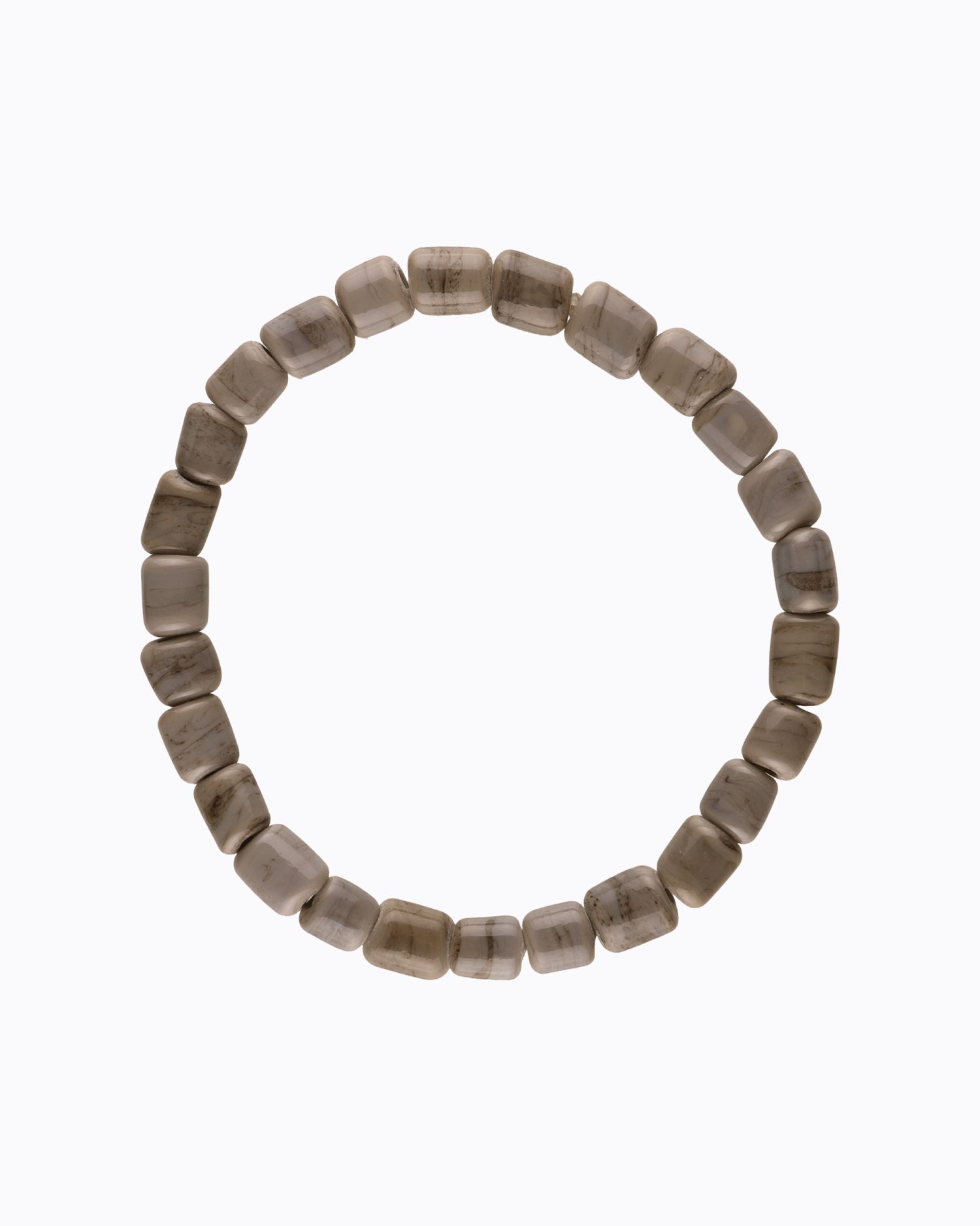 Bracelet petites perles cylindriques en Cristal de Murano Gris souris