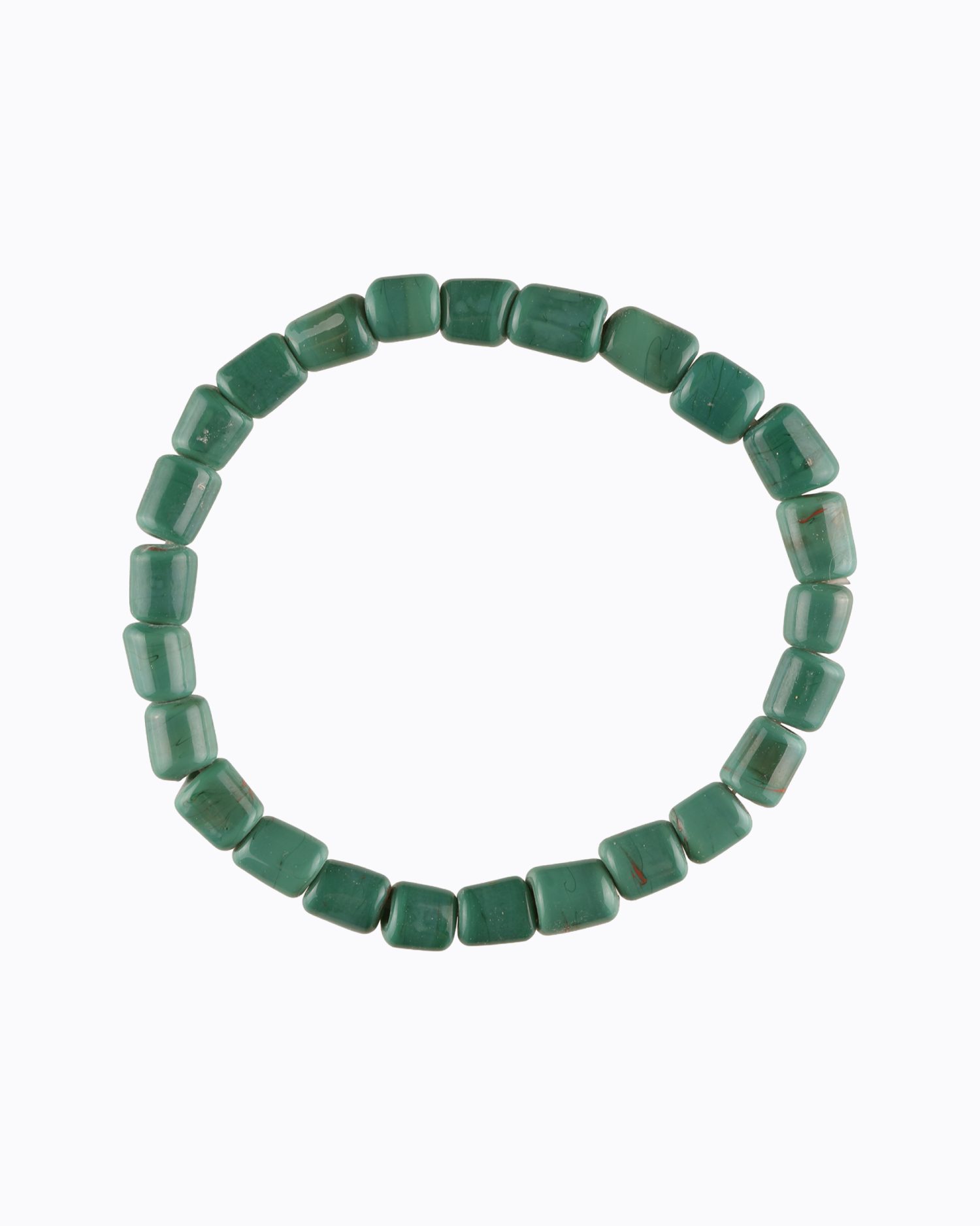 Bracelet petites perles cylindriques en Cristal de Murano Vert canard
