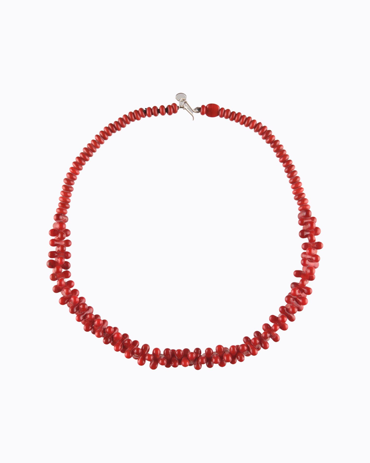 Collier Gélule perles en Cristal de Murano Rouge