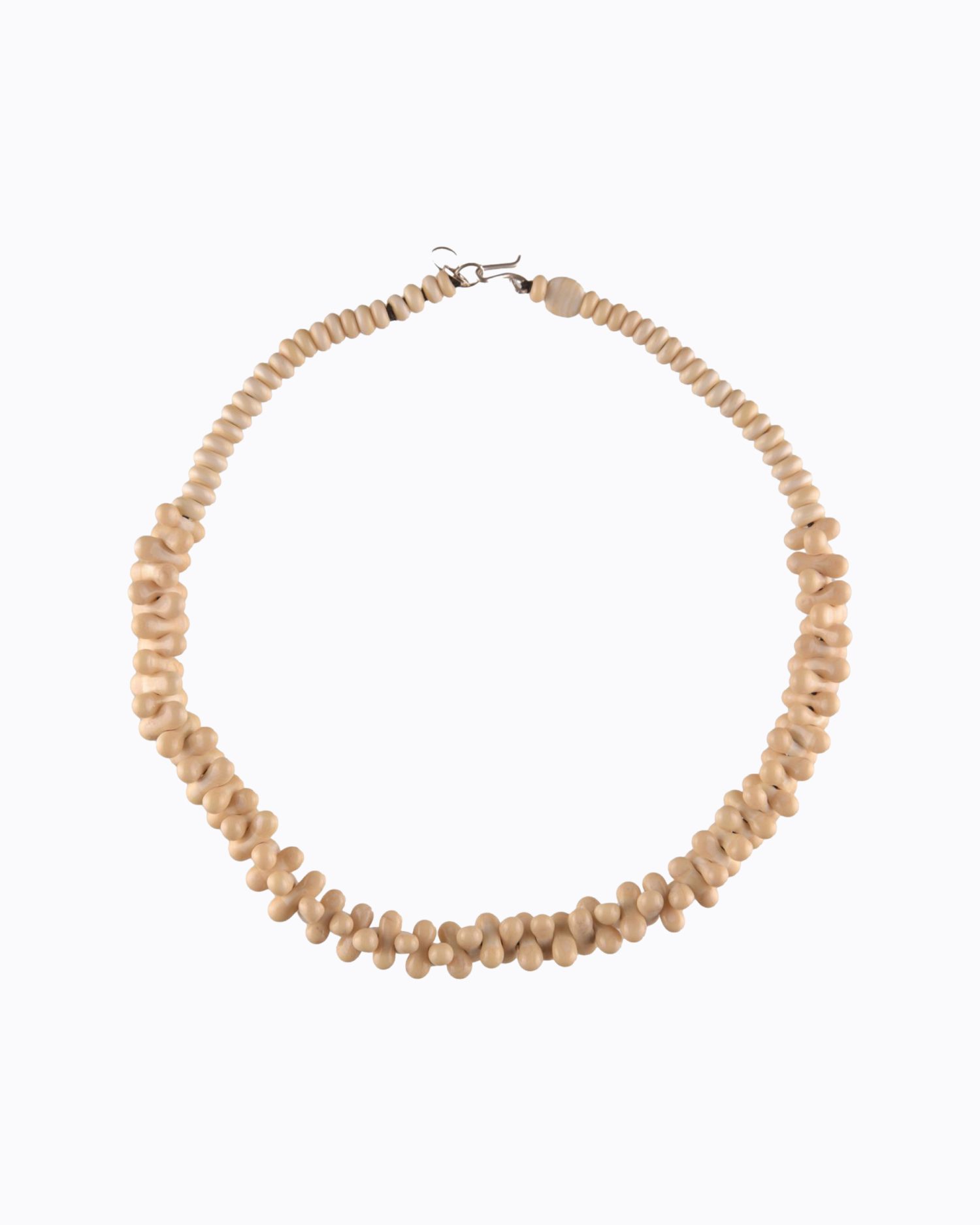 Collier Gélule perles en Cristal de Murano couleur Ivoire