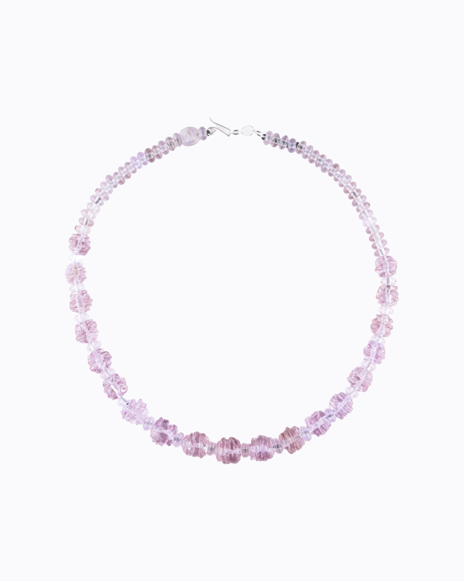 Collier perles « Fleur » Rose transparent