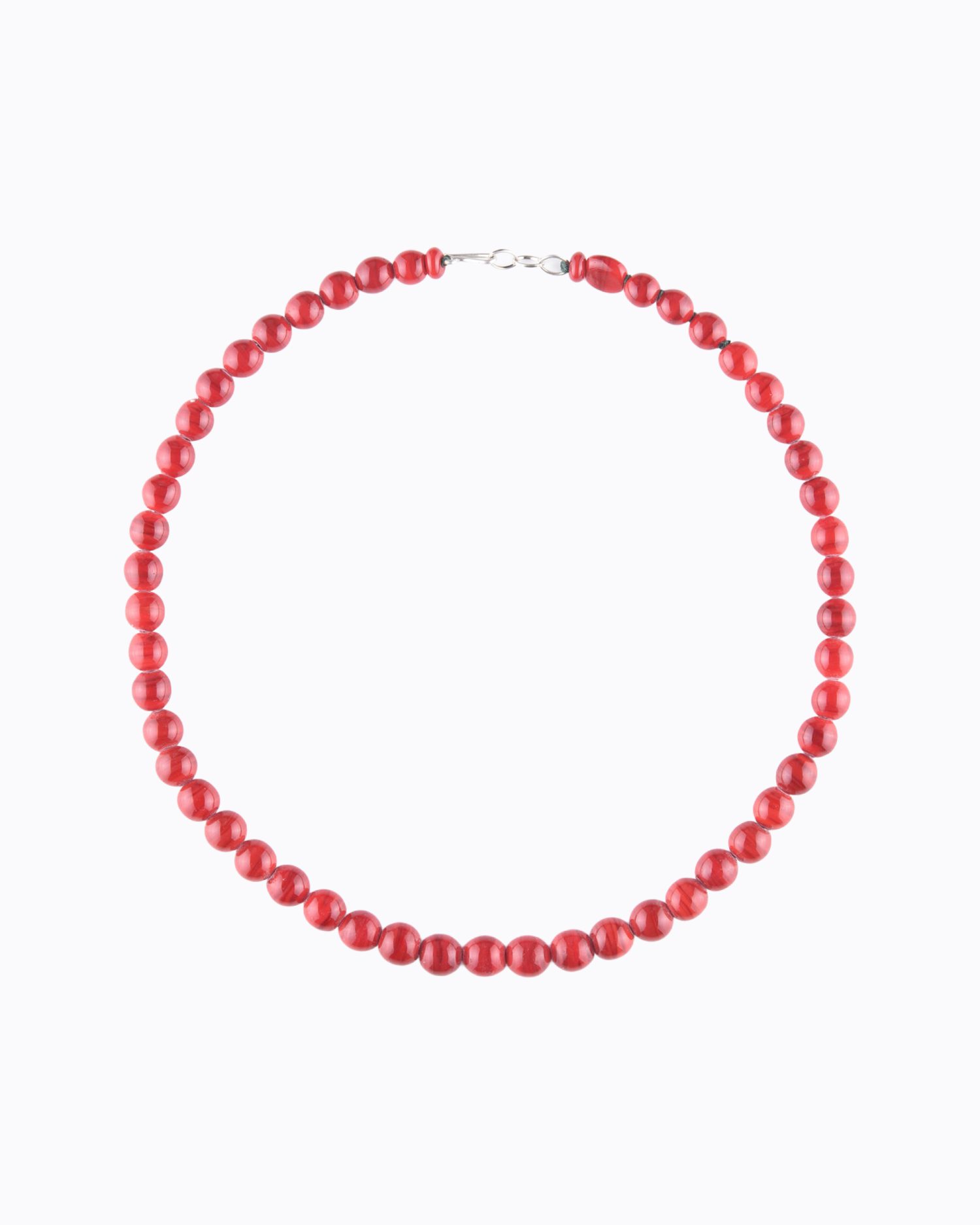 Collier petites perles rondes en Cristal de Murano Rouge