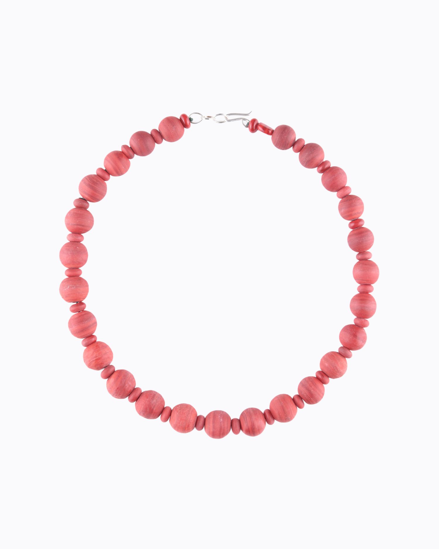 Collier perles rondes en Cristal de Murano Rouge Mate