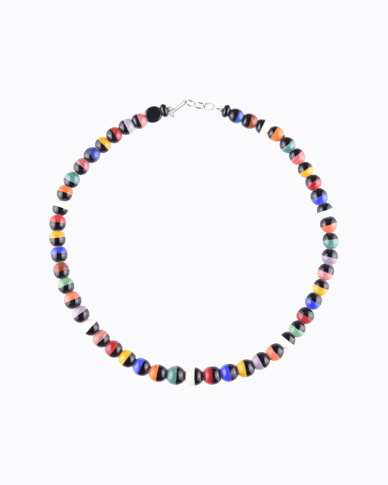 Collier perles rondes en Cristal de Murano Bicolore Noire et toutes Couleurs