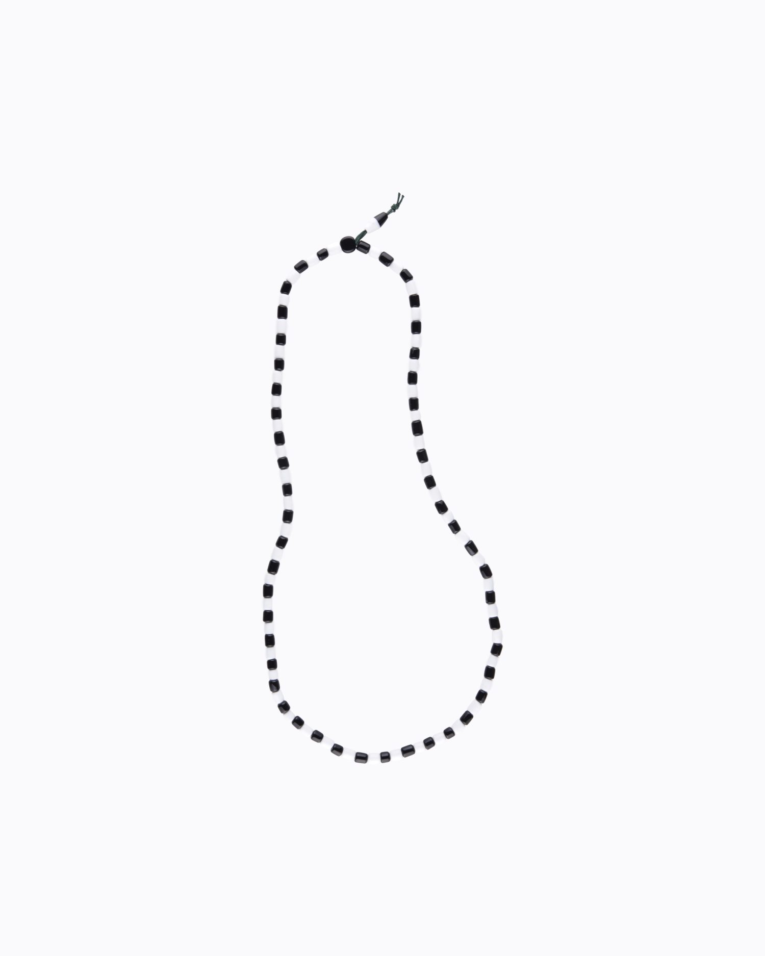 Sautoir petites perles en Cristal de Murano cylindrique Blanche et Noire