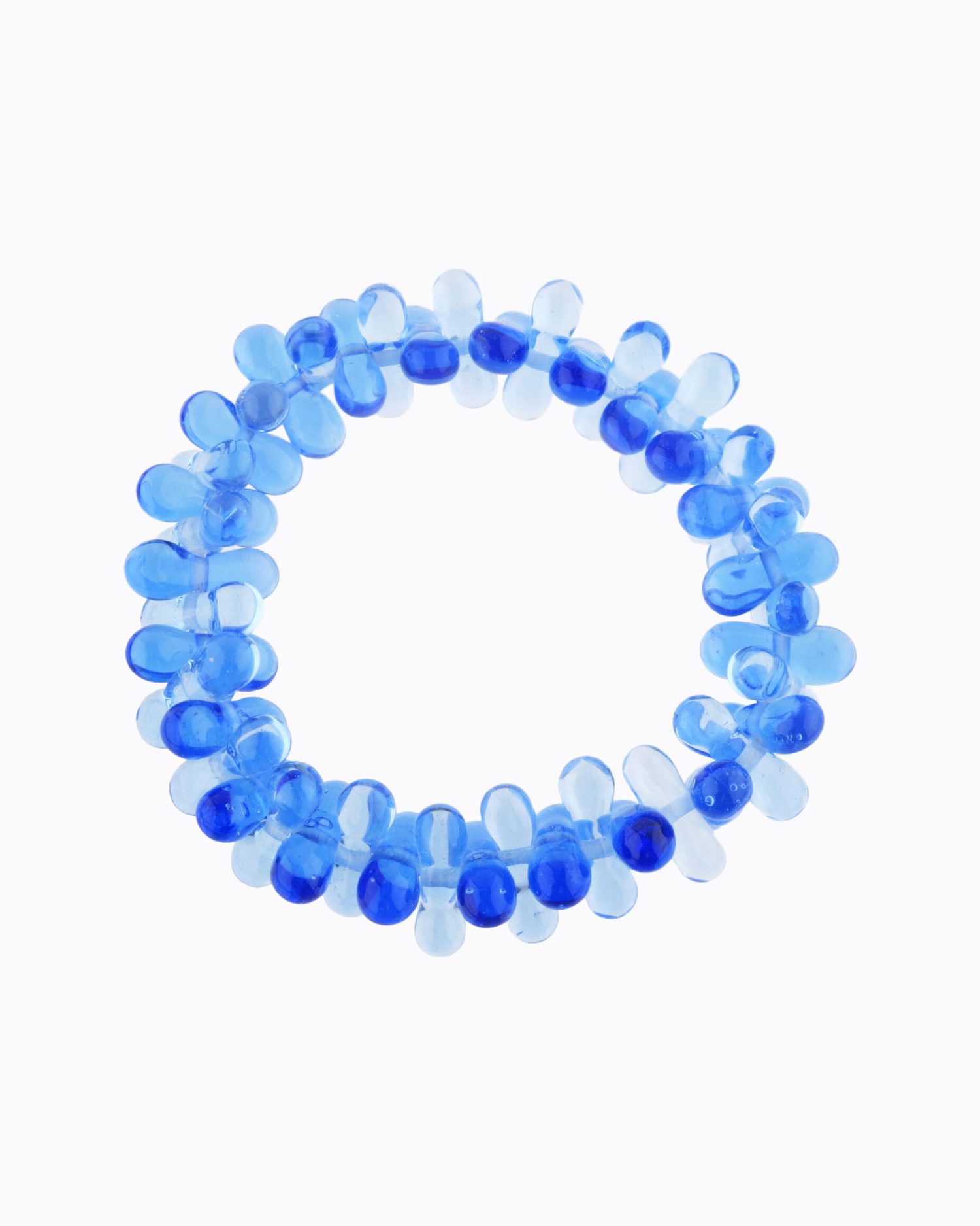 Bracelet perles Gélule en Cristal de Murano Bleu transparent