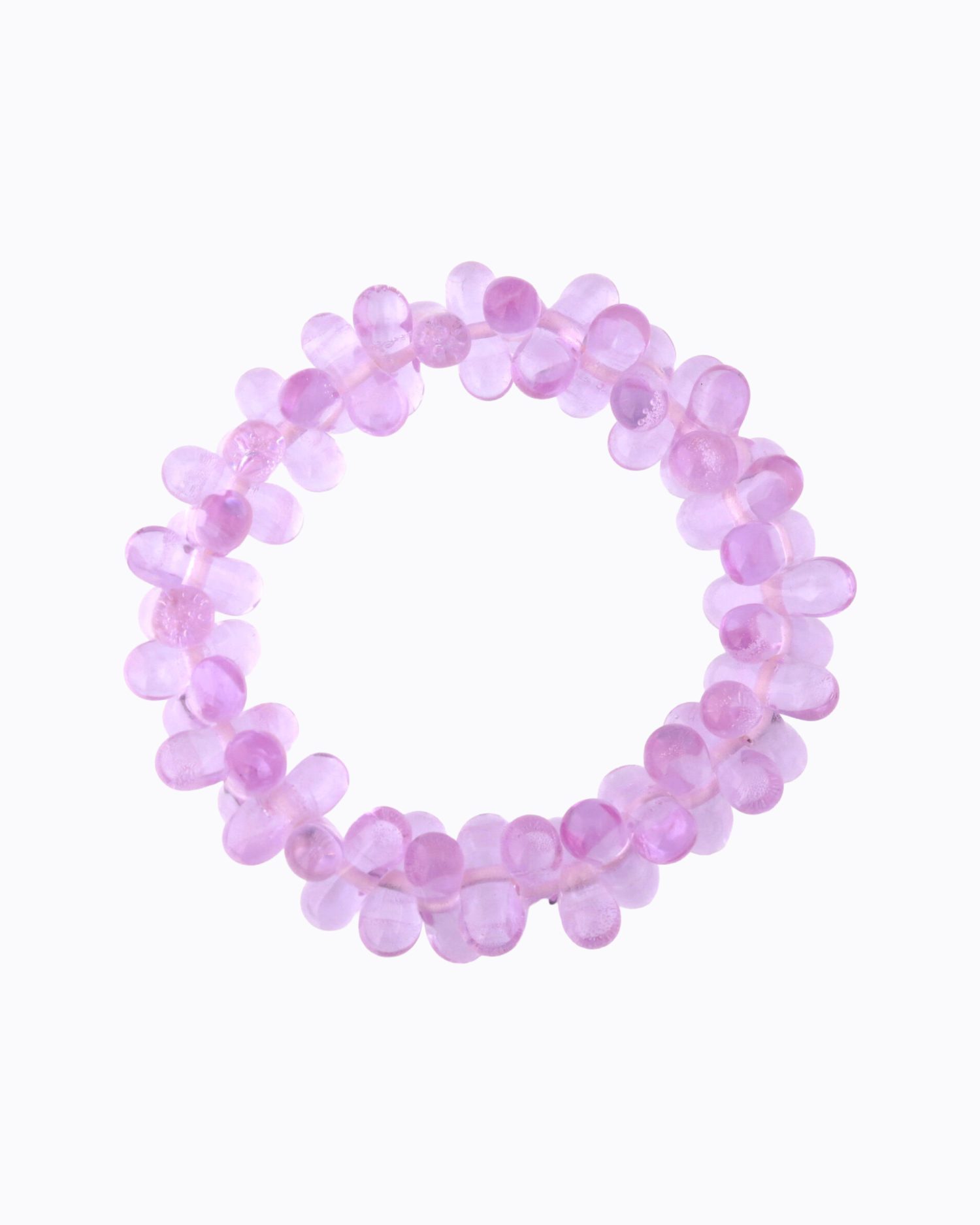 Bracelet Gélule perles en Cristal de Murano Rose transparent