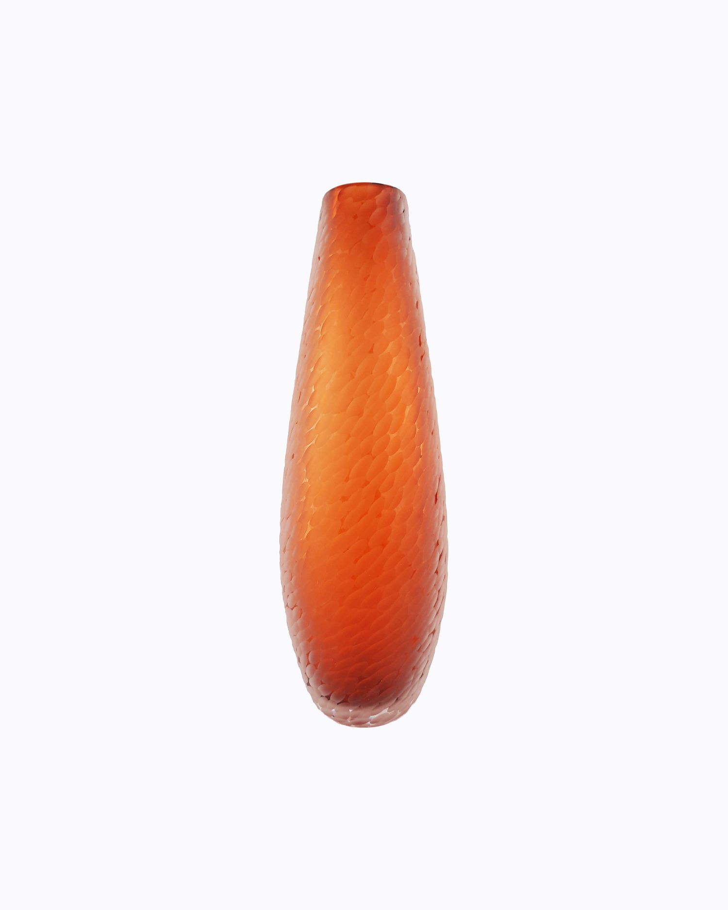 Vase Termite, verre soufflé bouche, formé à main levée, couleur Aurore. Effet écaille satinée